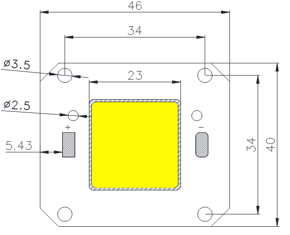 LED泛光光源高品质4046芯片Cob LED大功率50w芯片LED