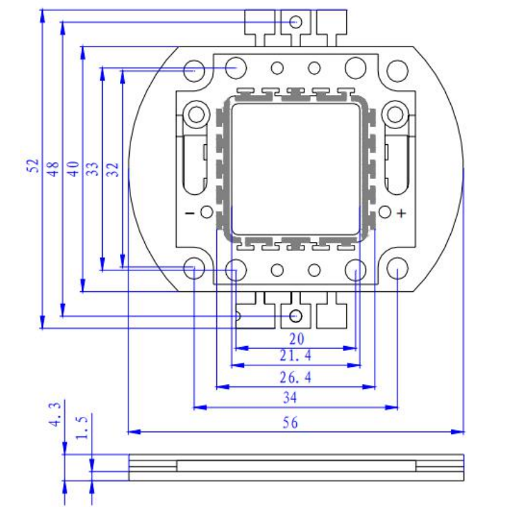 Epileds芯片620nm 520nm 460nm 30W RGB COB LED