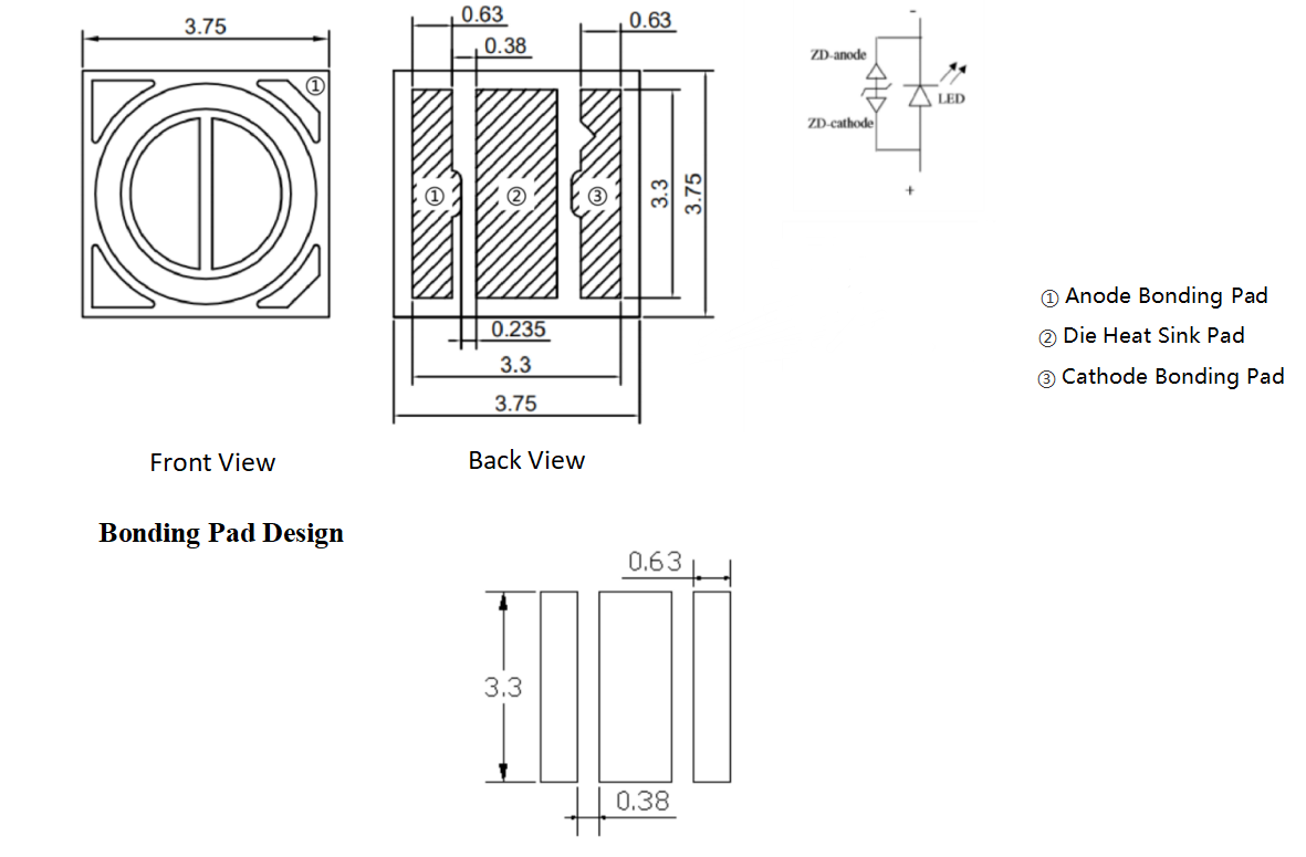 275nm 280nm SMD 3535芯片LED深紫外光灯6V40mA