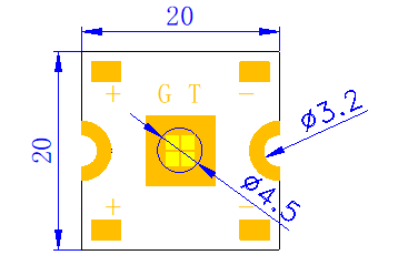 GT-PST 12V 60W LED方形铜基用于徽标投影仪