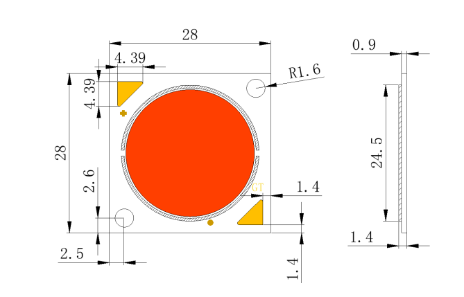 深红荧光粉655nm 2828sp1212 COB LED